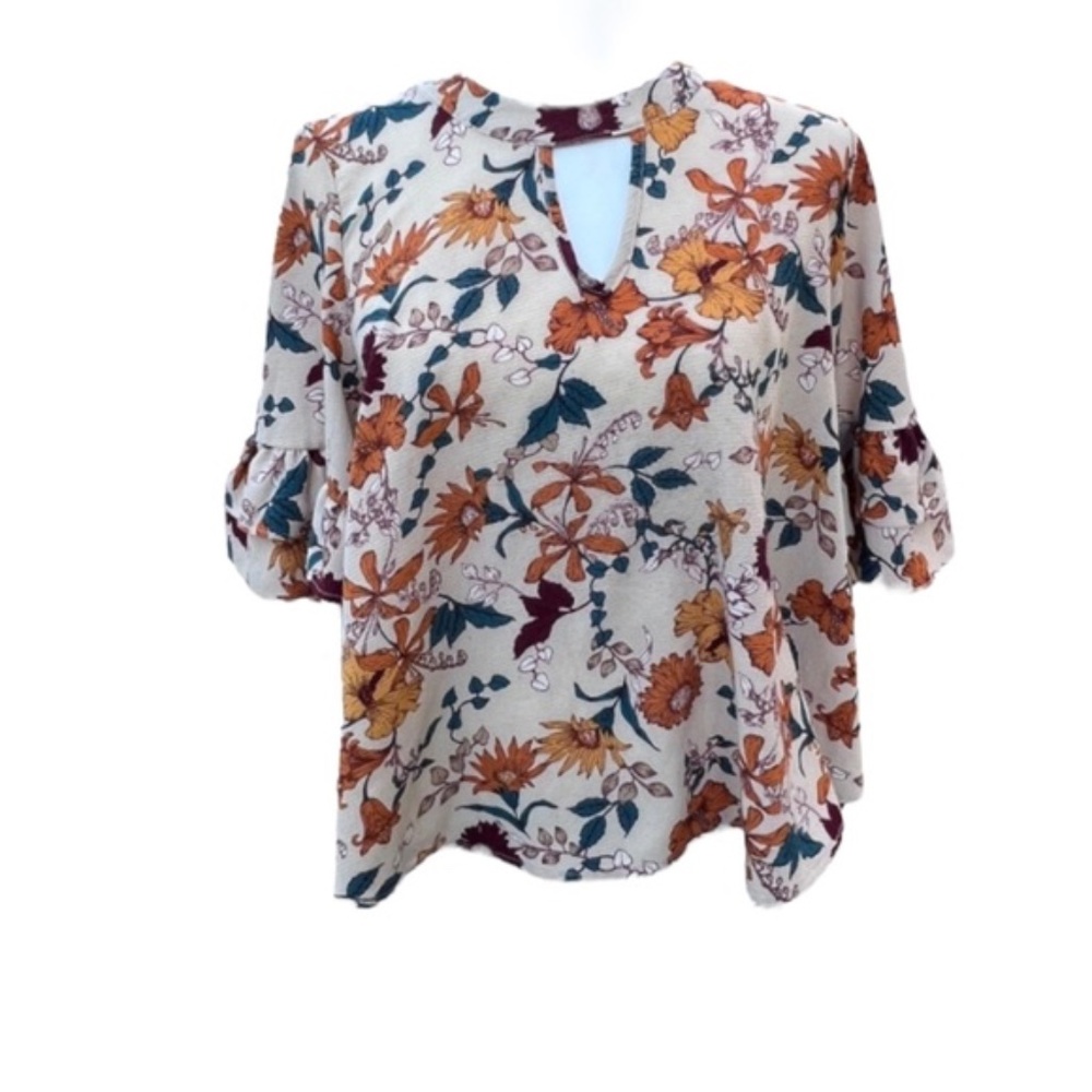 Urban Romantics 3/4 Sleeve Floral Blouse